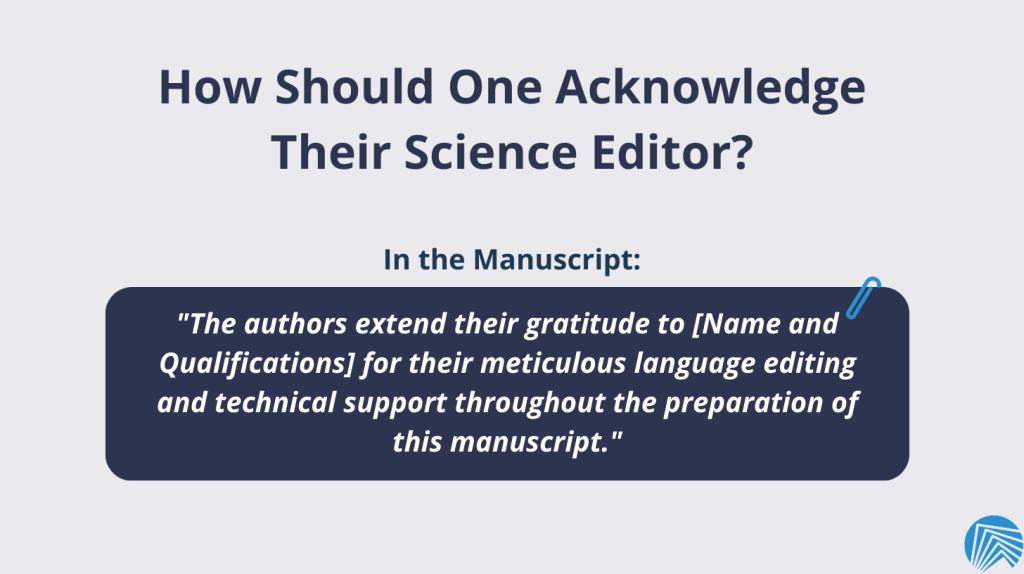 How Should One Acknowledge Their Science Editor?